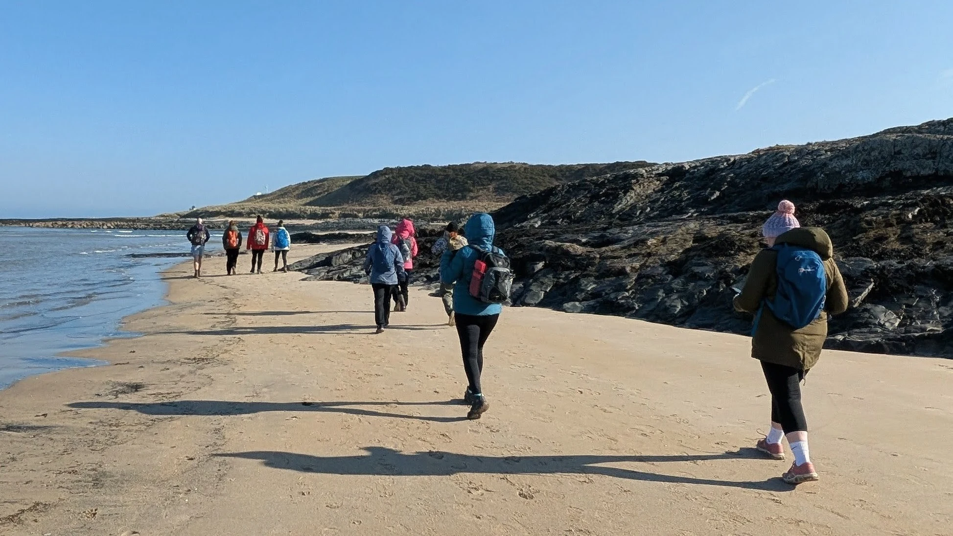 Wellbeing walk at Bamburgh, Northumberland